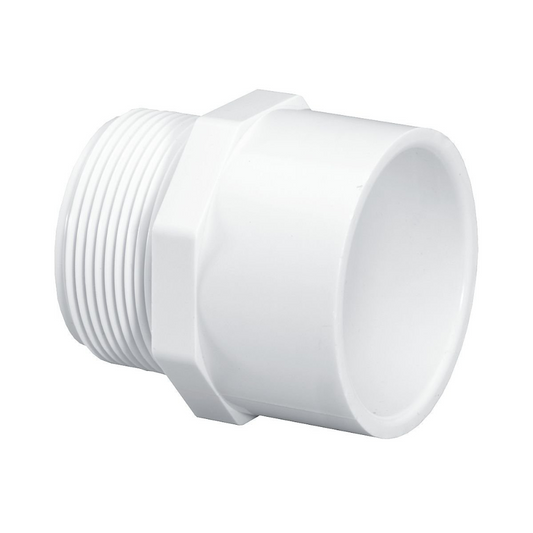 Adaptateur (Vissé Mâle X Collé) - PVC Schedule 40 Blanc
