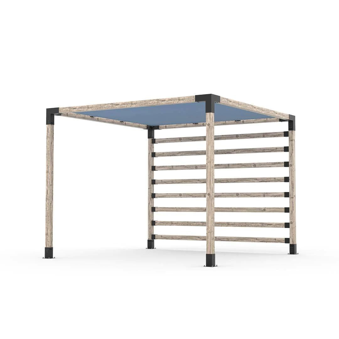 Kit pergola avec poteau mural & TOILE D'OMBRAGE pour poteaux en bois 4x4