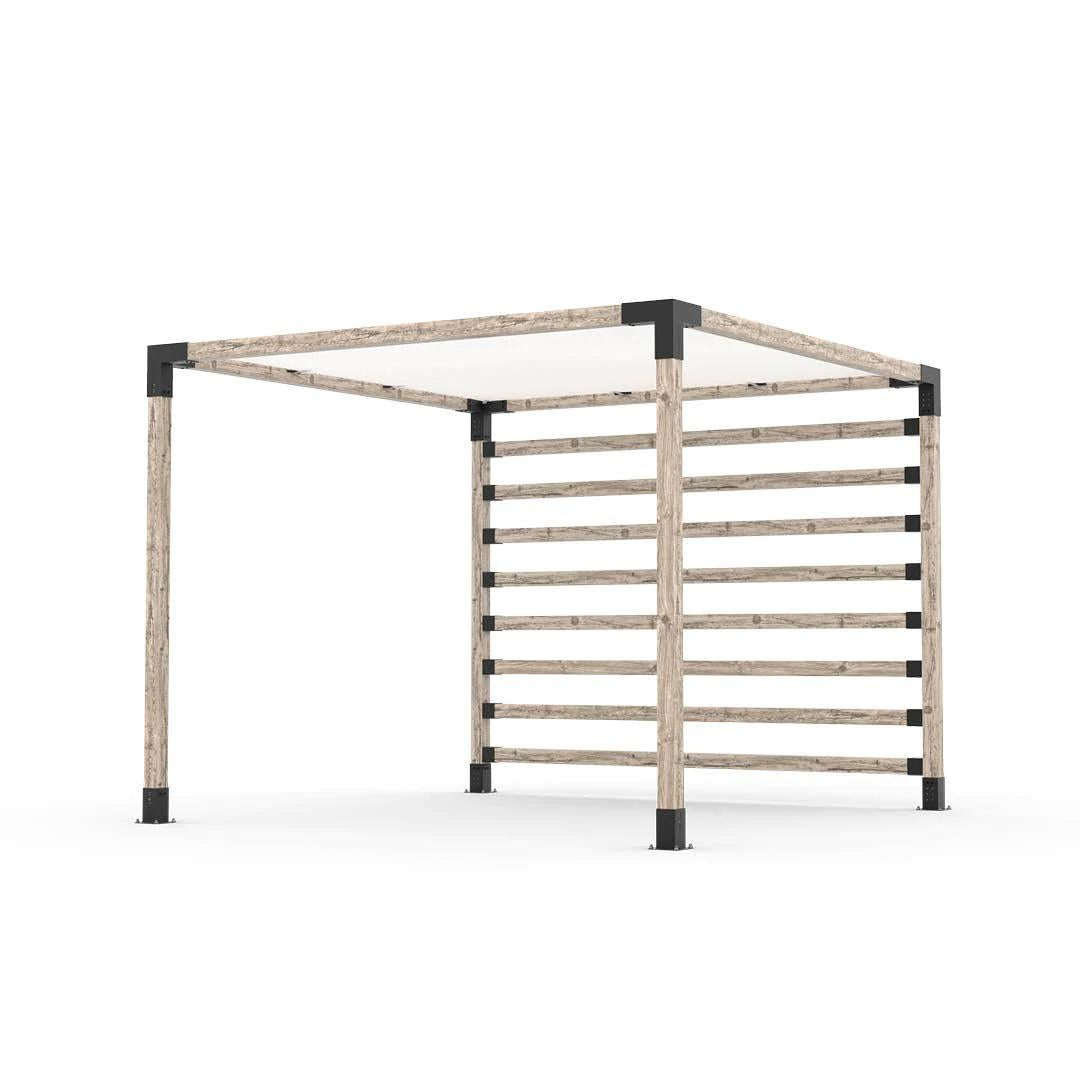 Kit pergola avec poteau mural & TOILE D'OMBRAGE pour poteaux en bois 4x4