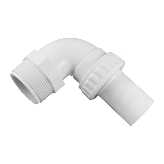 Quick connect 90° elbow (38 mm / 1.5 in) - male/threaded; smooth