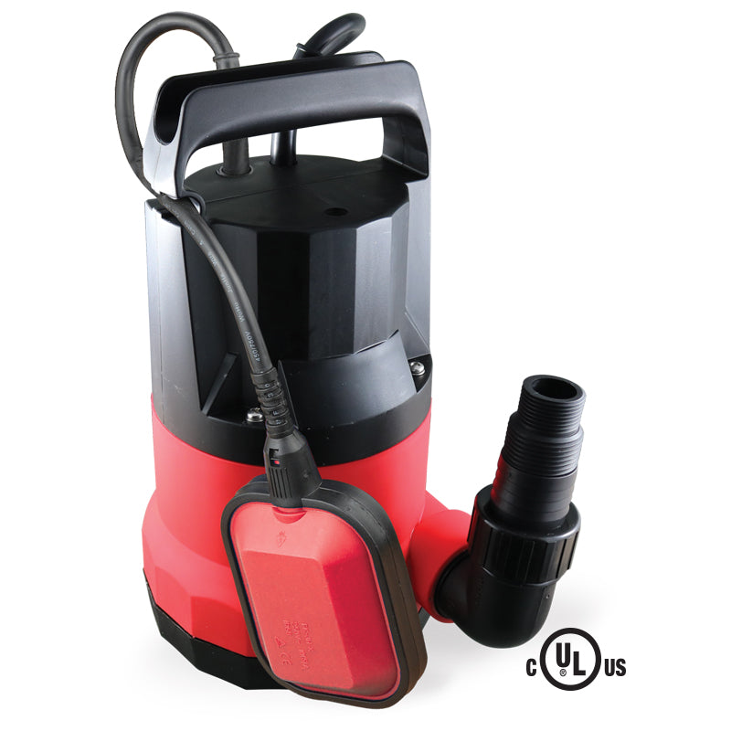 1/3 HP submersible pump with float; capacity 6000 L/hr