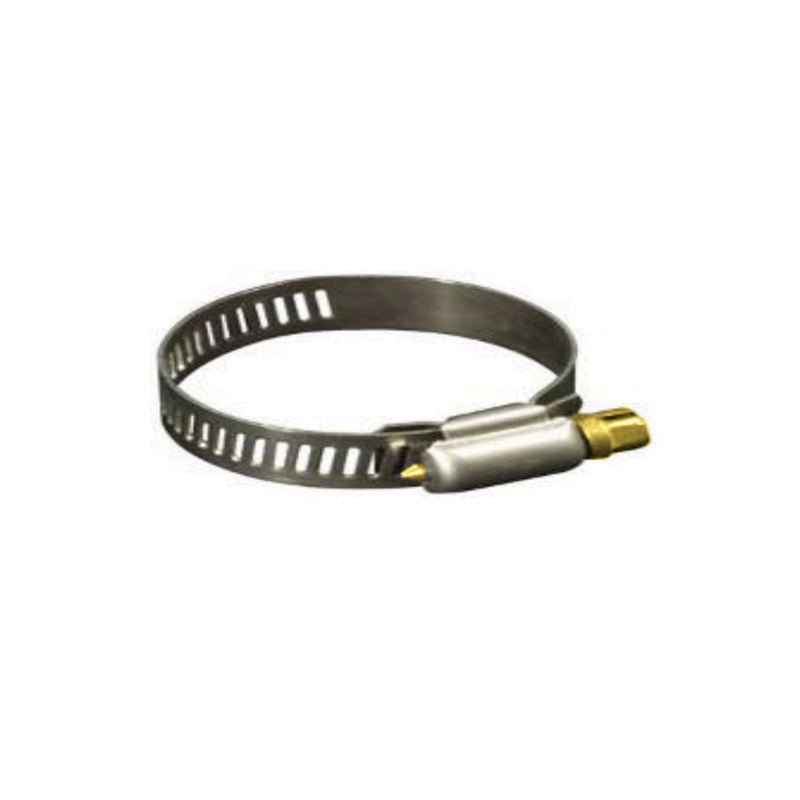 Stainless steel collar 32 mm - 51 mm / 1.25 - 2 in, gold screw (1 pc)