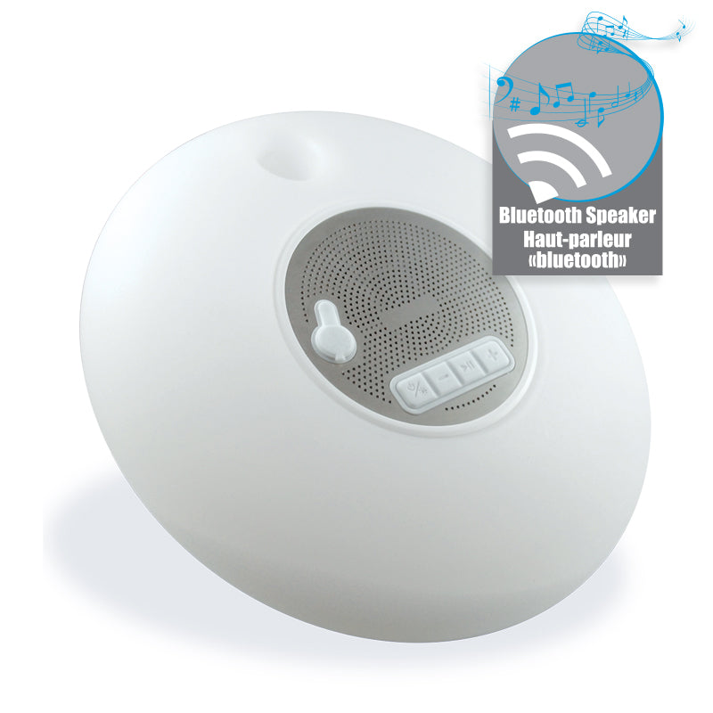 Floating “bluetooth” speaker. Brilliant multi-color LED light.
