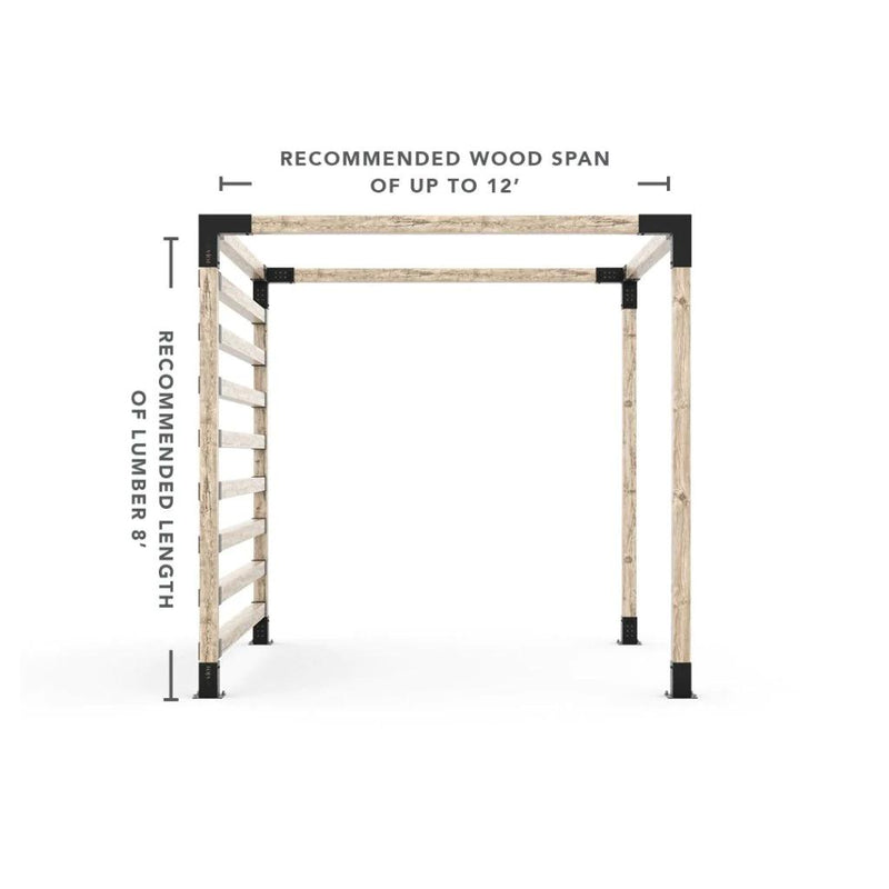 Kit de pergola de toute taille avec mur de poteaux pour poteaux en bois 4x4