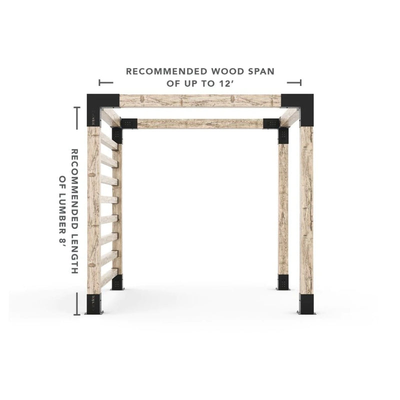 Kit de pergola de toute taille avec mur de poteaux pour poteaux en bois 6x6